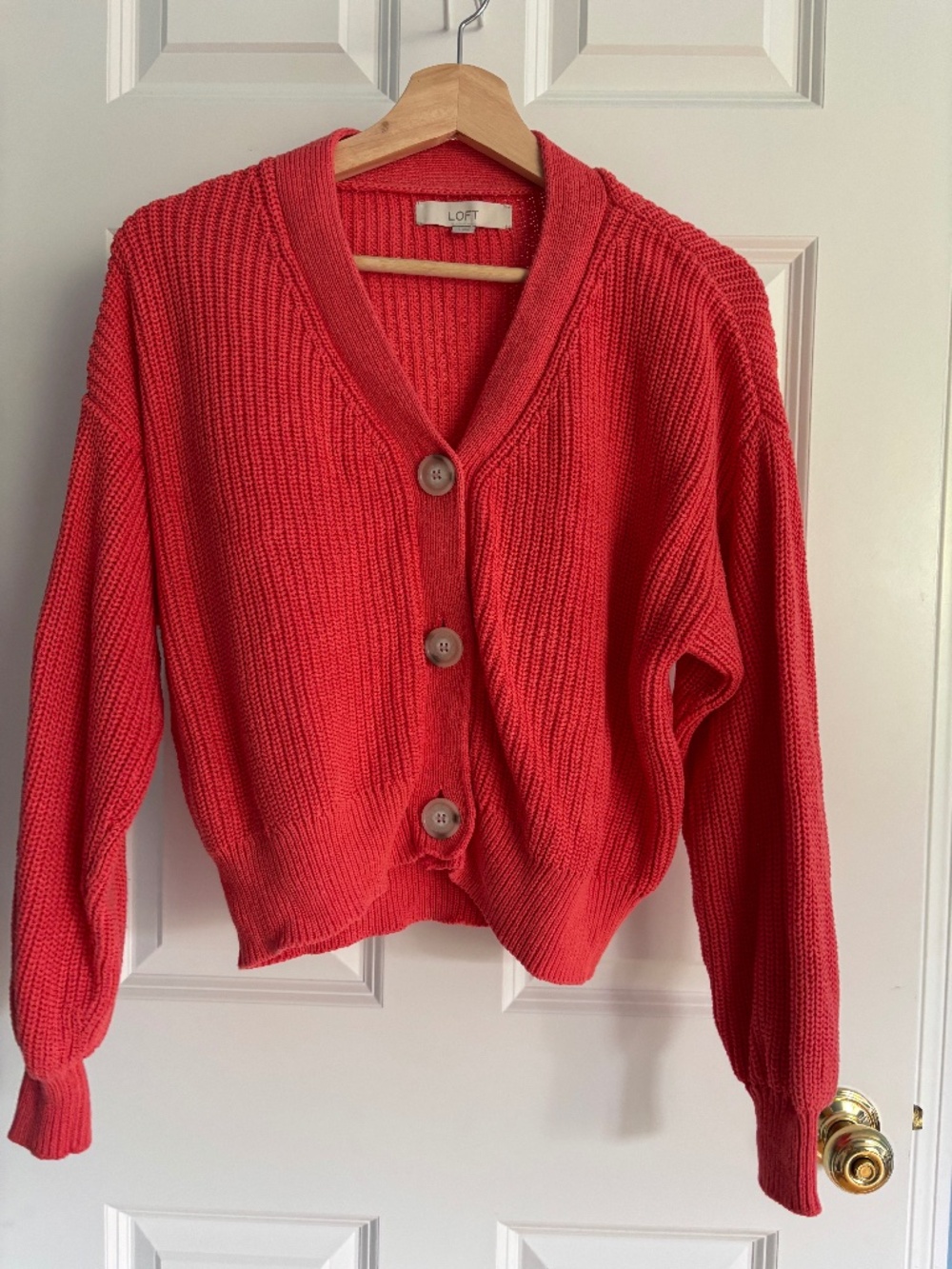 LOFT orange chunky sweater